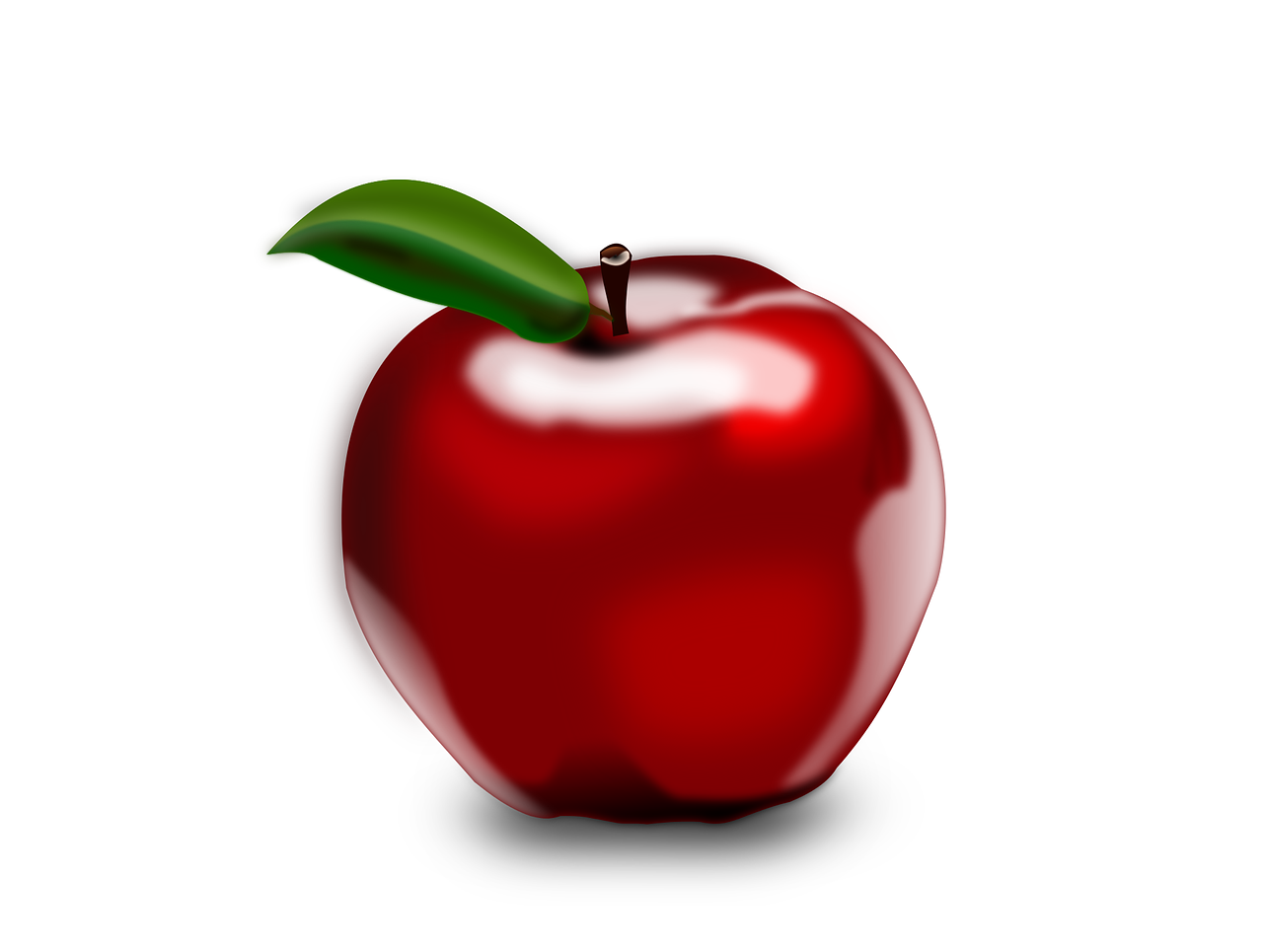 Нарисованное яблоко на белом фоне
