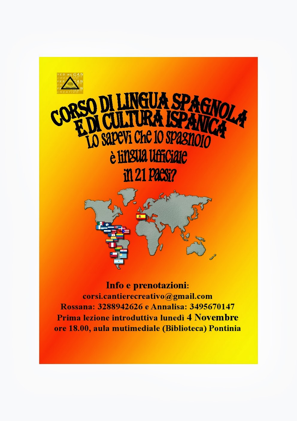Dal 4 Novembre Corso Base di Lingua Spagnola e cultura Ispanica