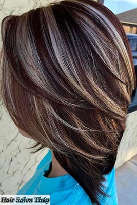 Highlight trắng trên nền tóc socola đen cực chất kieu moc light dep