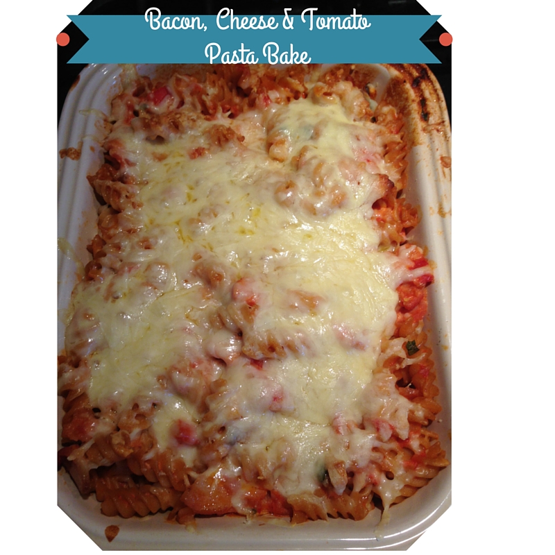 Seaside Belle Recipe bacon, cheese and tomato pasta bake