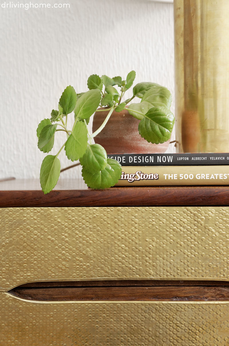 How to renovate an old dresser with brass sheet metal