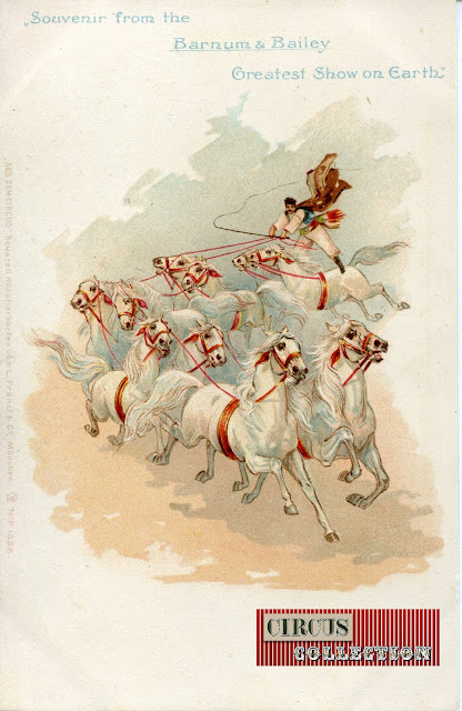 Carte postale du cirque Barnum & Bailey 1902 poste hongroise 