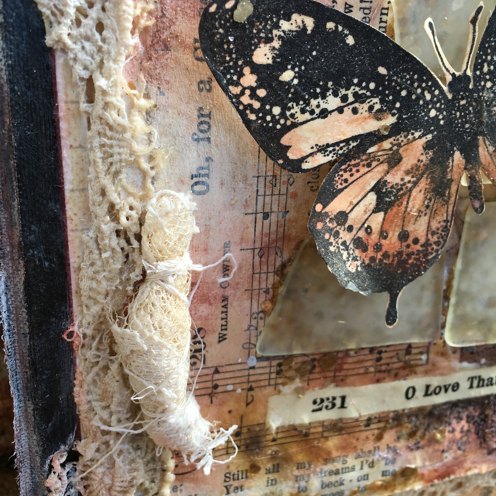 SewPaperPaint Mixed Media Watercolor Collage and Altered Book Cover