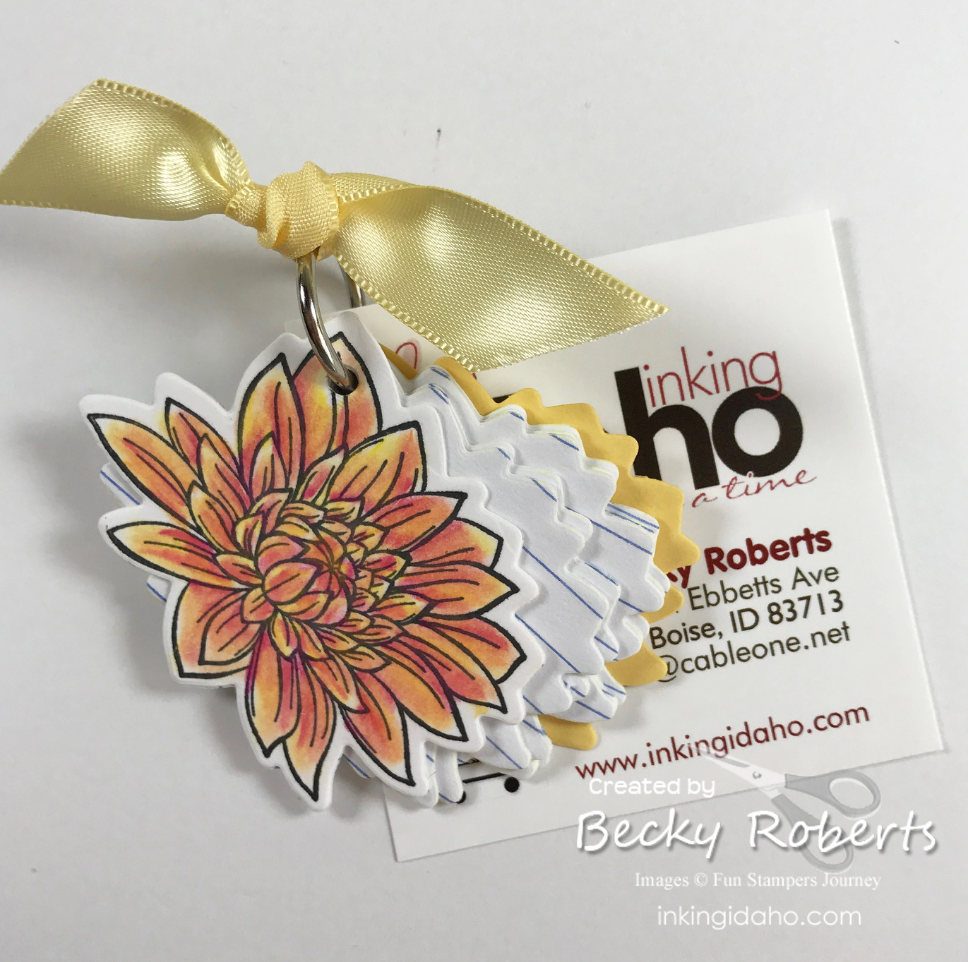 Inking Idaho Dahlia Burst Index Card Rings