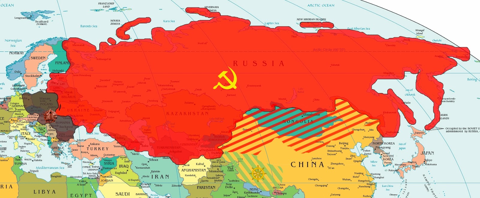 Великий советский союз карта. Территория СССР.