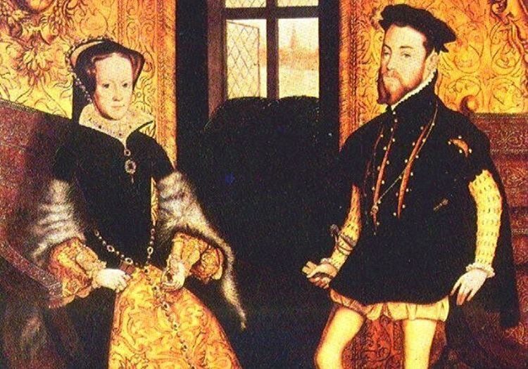 İspanya Prensi II. Philip ve Kraliçe Mary'nin beraber çizilmiş bir tablosu.