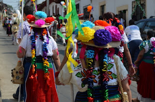 Colorful traditional costumes at the Green Cross Parade in Patzcuaro