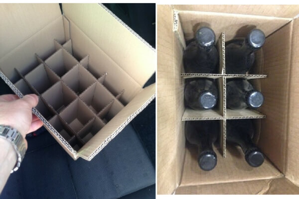 Caja para botellas con separadores