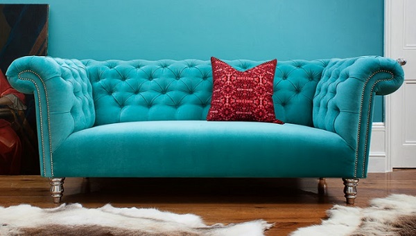 model sofa minimalis modern warna biru tosca