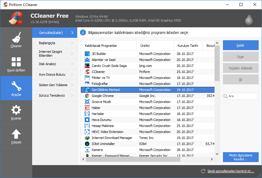 CCleaner verimli nasıl kullanılır? 7 CCleaner 6