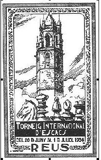 Sello conmemorativo del Torneo Internacional de Ajedrez de Reus 1936