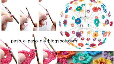 Cómo Tejer Flores Crochet con Centro de Botón / DIY