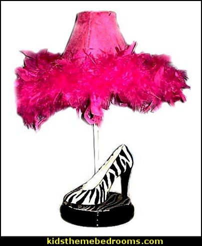 Whimsical Funky Zebra Print High Heel Shoe Lamp
