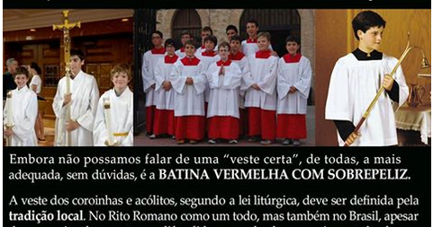 roupa de coroinha vermelha