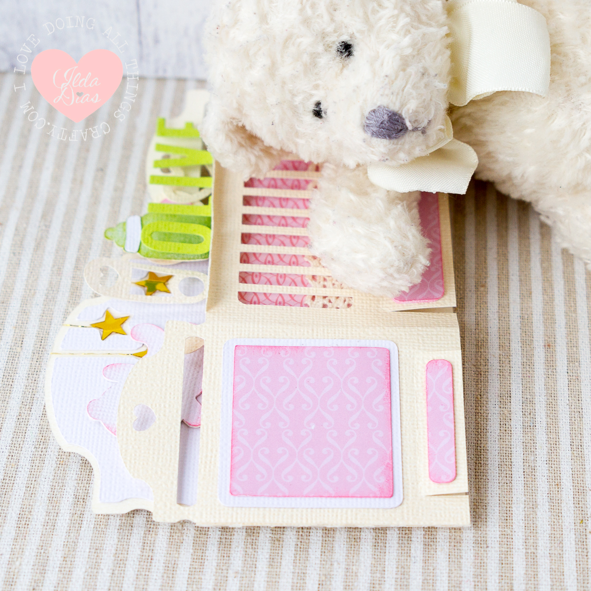 I Love Doing All Things Crafty Baby Crib Box Card for Olive