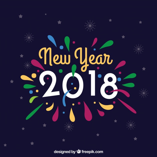 Colorful new year background Free Vector