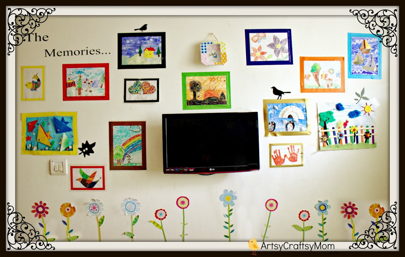 Latest DIY project Our Art display wall Artsy Craftsy Mom