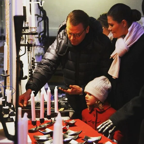 Crown Princess Victoria of Sweden, Princess Estelle, and Prince Daniel visited the Christmas Market