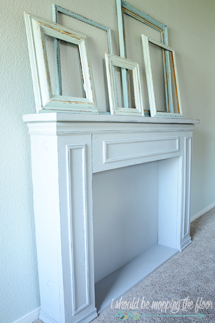 Chalk Paint Fireplace Makeover | Annie Sloan Paris Grey on a faux fireplace. | Easy chalk paint tutorial.