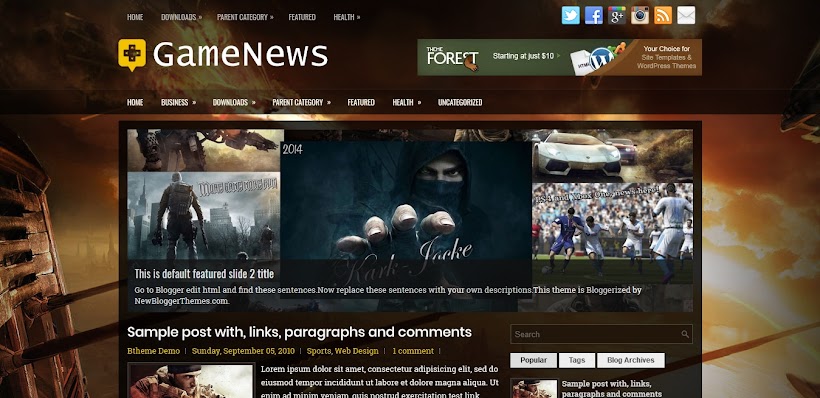 GameNews Free Blogger Template