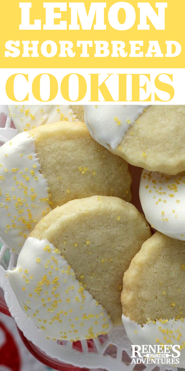 Lemon Shortbread Cookies by Renee's Kitchen Adventures pin