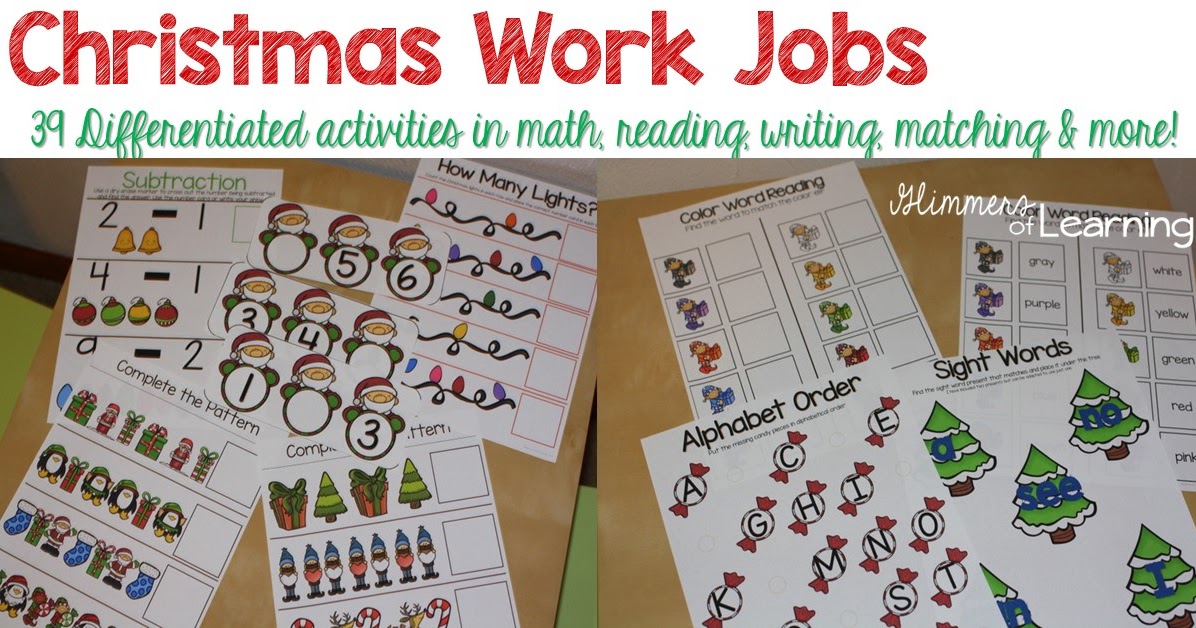 Christmas Work Jobs  Glimmers of Learning
