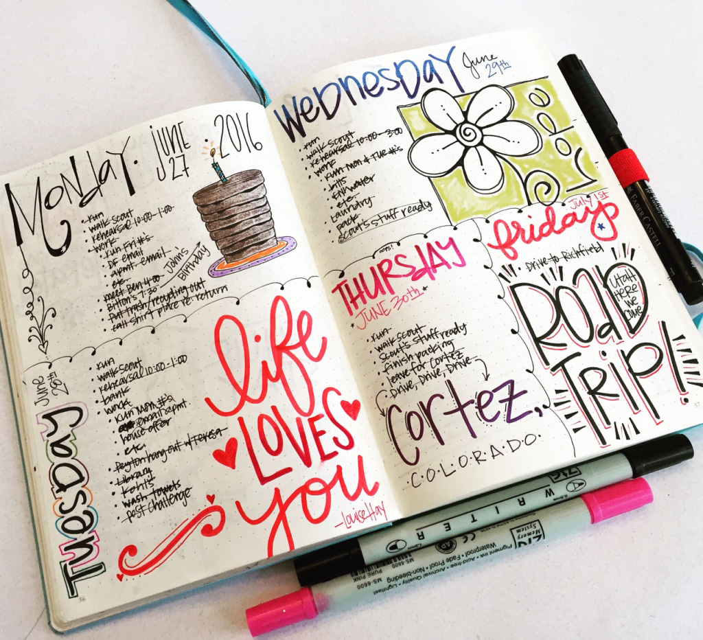 journal writing layout