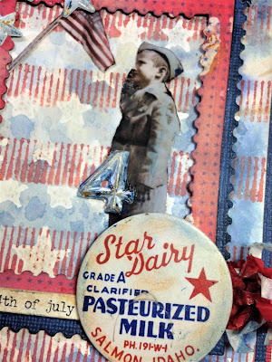 Sara Emily Barker http://sarascloset1.blogspot.com/ Celebrating the 4th! Vintage patriotic card #timholtz #timholtzideaology #timholtzrangerdistress #timholtzstampersanonymous #timholtzsizzixalterations