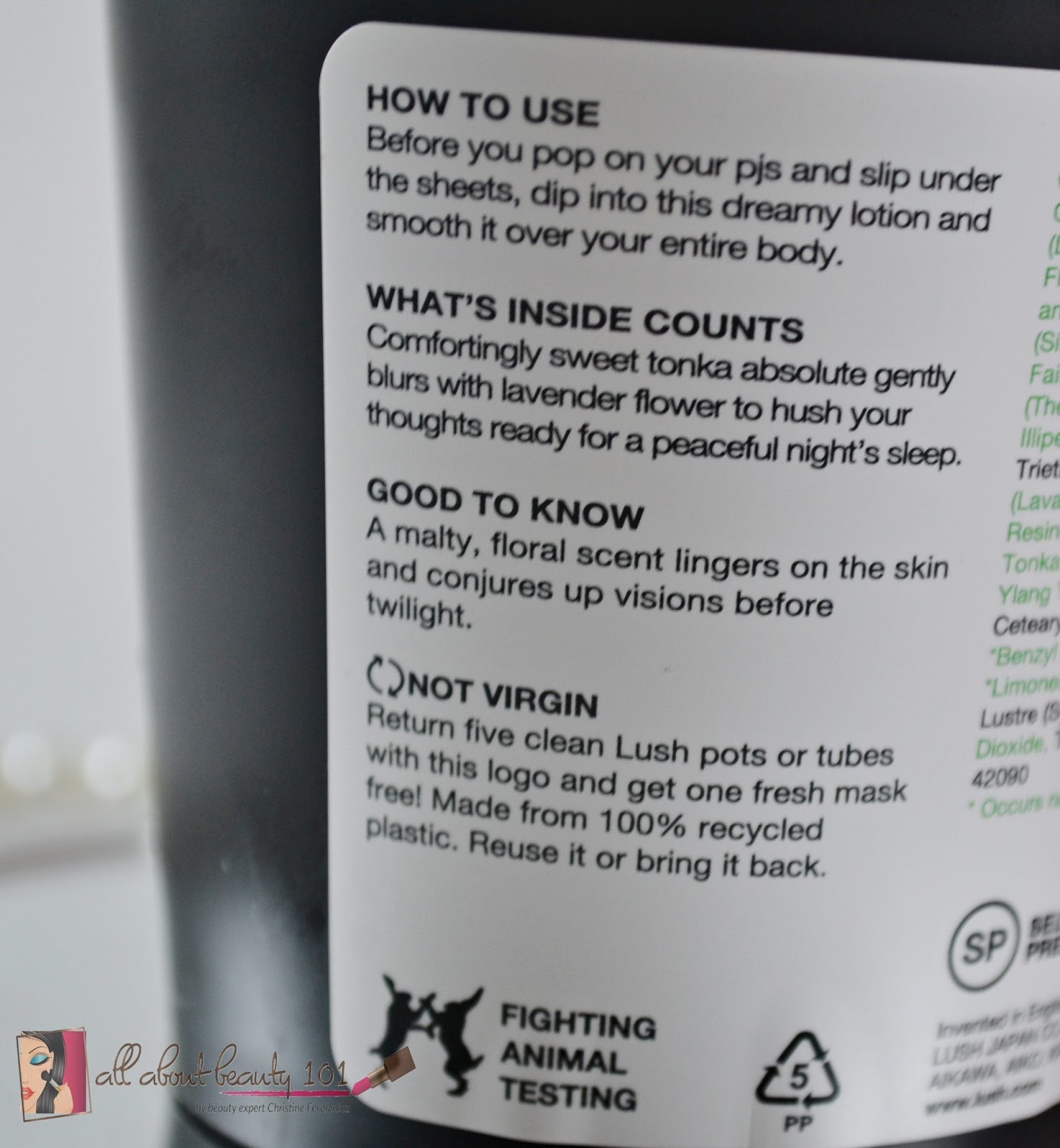 diakritisk patologisk Luftpost Lush: Sleepy Body Lotion | All About Beauty 101