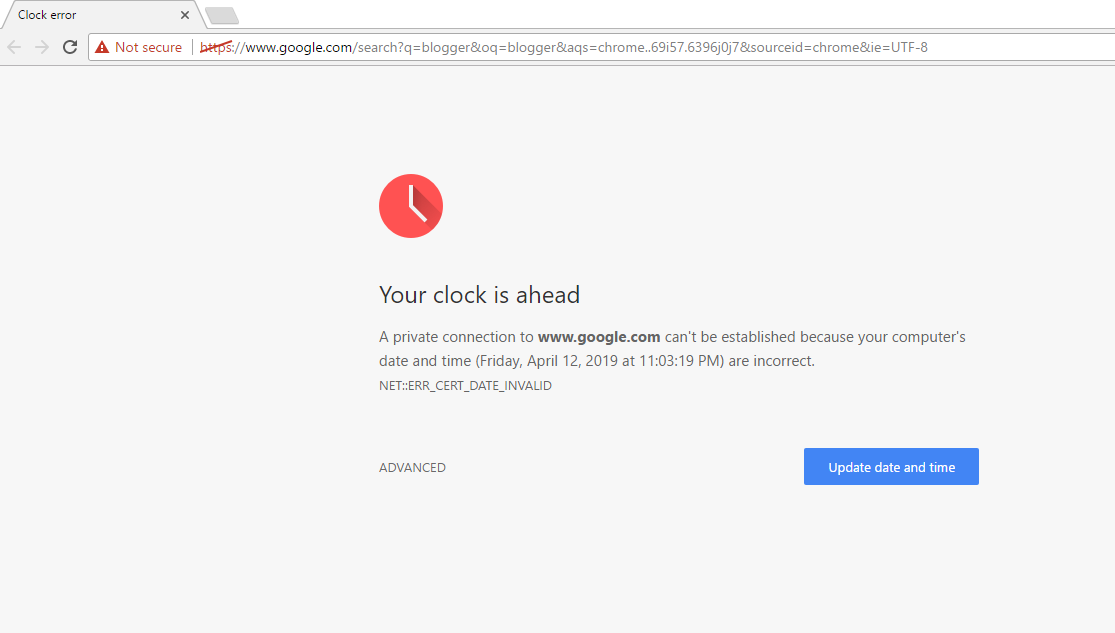 Cara Mengatasi Masalah Your Clock is ahead Saat Browsing Berbagi Tutorial