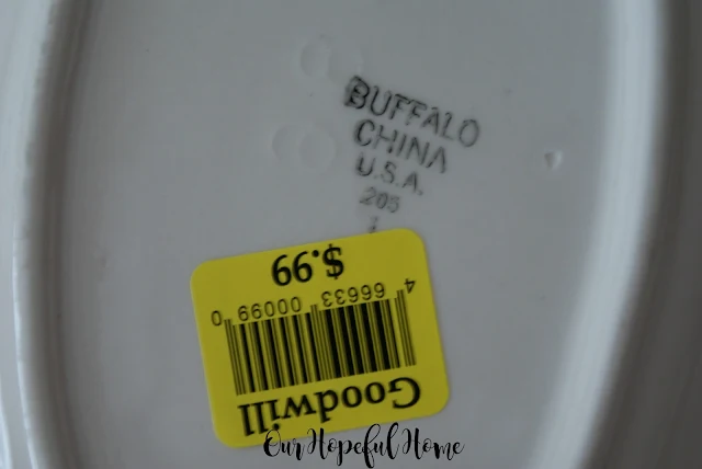 Buffalo China USA 205 hotelware platter maker's mark