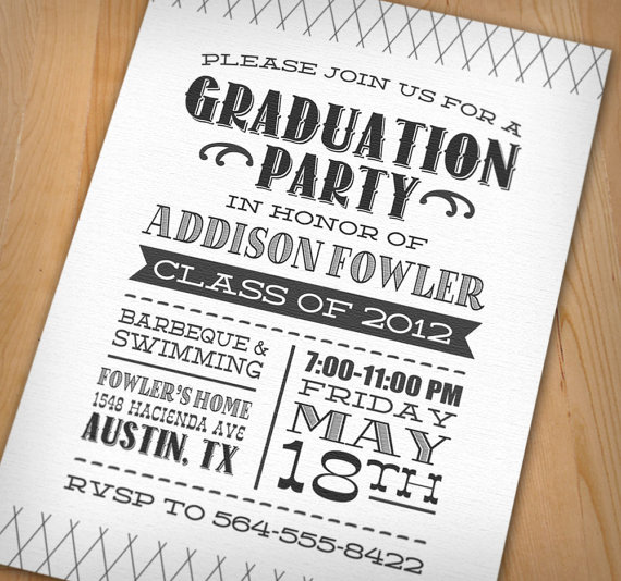 letterpress invitation idea | Graduation party invitations, Graduation party, Graduation invitations