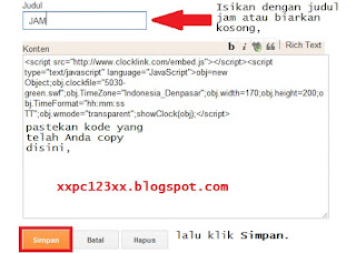 Cara Memasang Jam di Blog, blog design