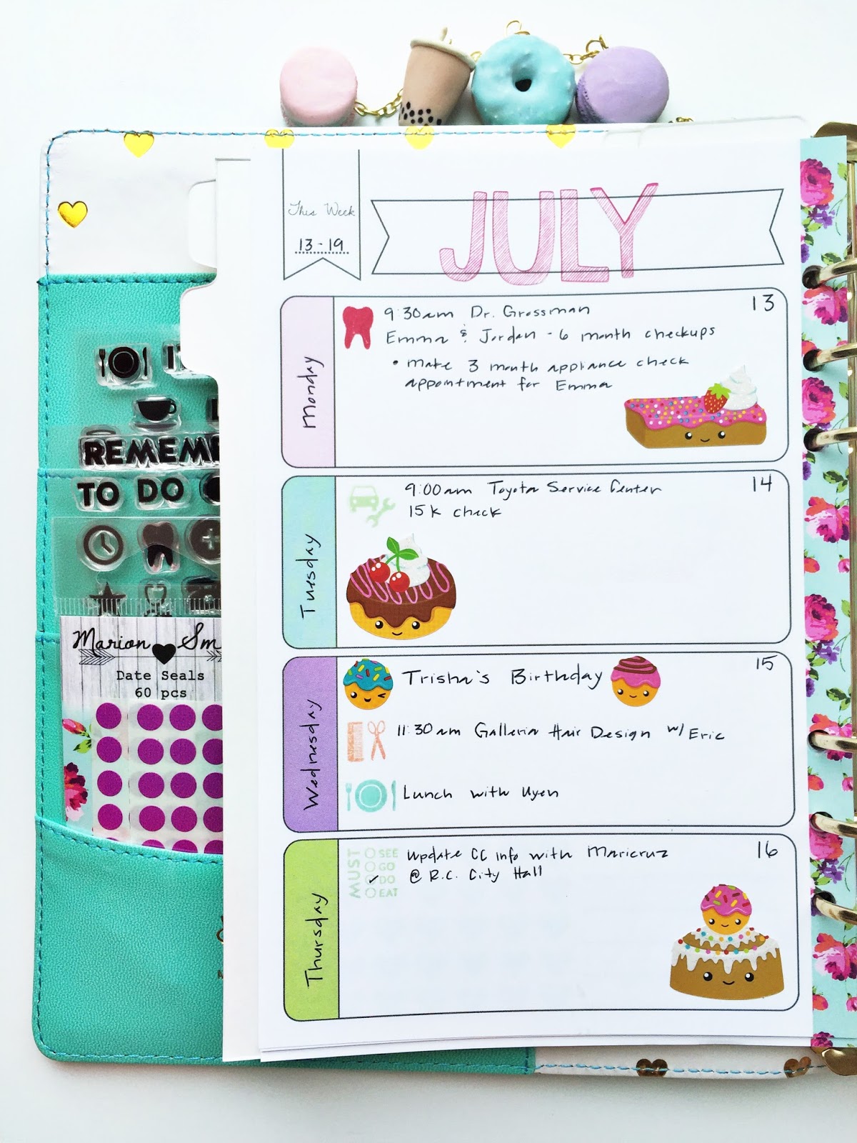 Marion Smith Designs: A Sweet Week in my Heart of Gold Planner