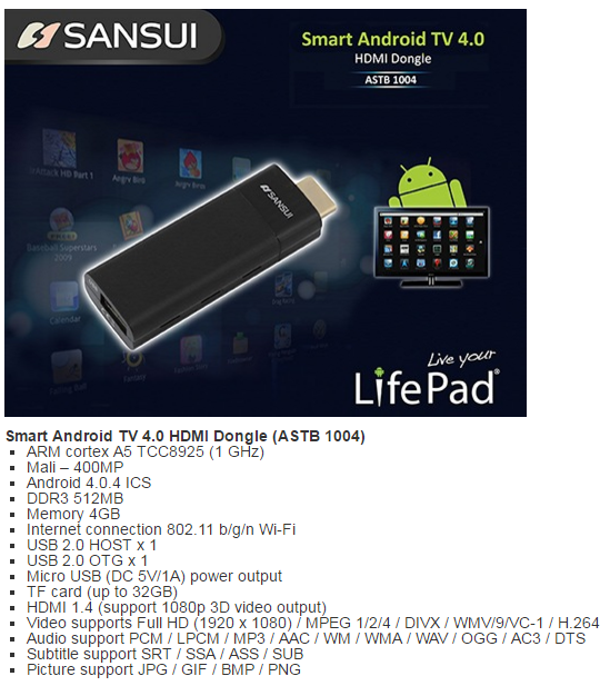 Android Tivi Box Sansui ASTB1004 giá sỉ và lẻ rẻ nhất
