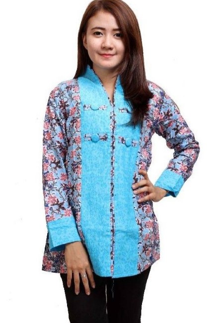 20 Model Baju Batik Kombinasi Polos terbaru 2020
