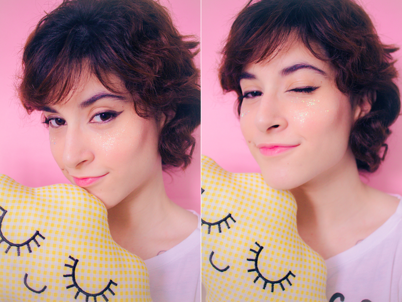 maquiagem Photoshoot glitter