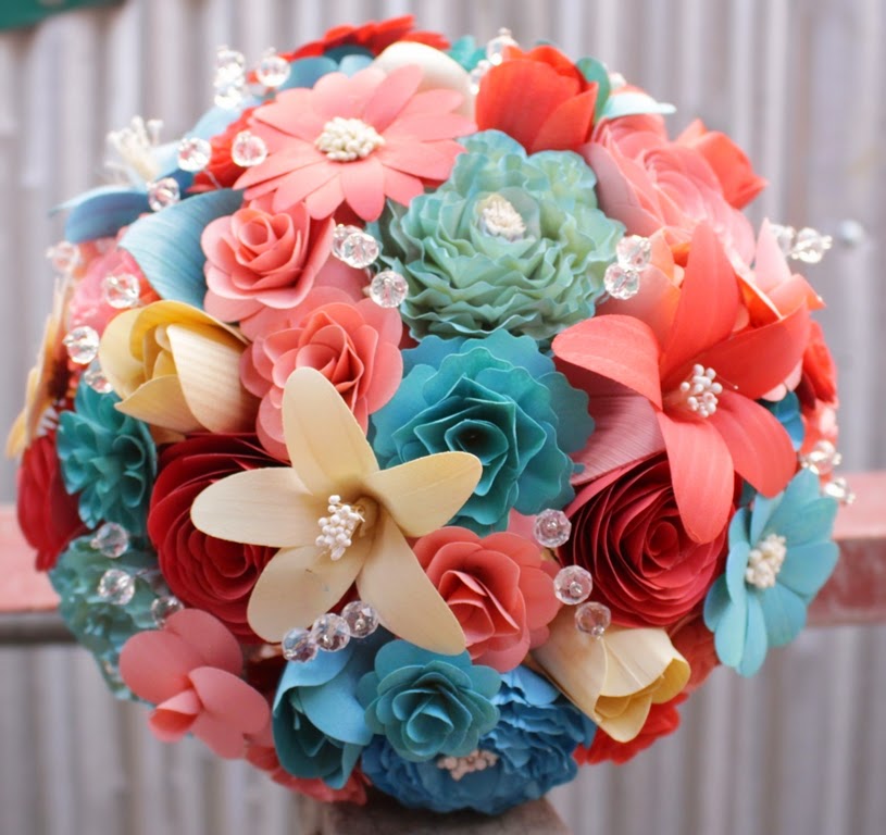 Design 35 of Coral And Turquoise Wedding Flowers