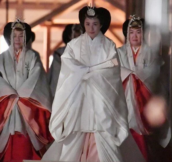 Emperor Naruhito, Empress MasakoCrown Princess Kiko, Princess Mako and Princess Kako at thanksgiving ceremony at the Imperial Palace