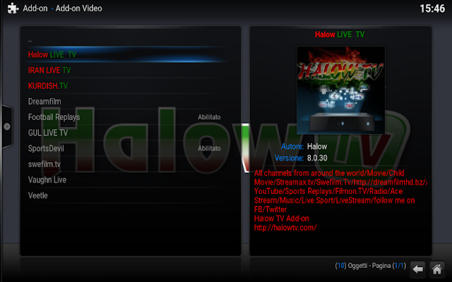 Add-on Halow Live TV - Canais De Televisão Add-on Halow Live TV - Canais De Televisão
