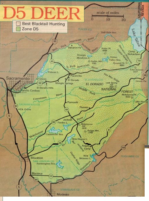 2017 Zone D5 Deer Hunting Maps Hunting Clubs, California Hunting Report