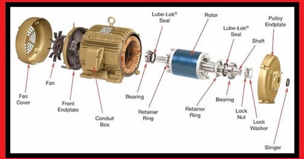 Electrical and Electronics Engineering Three Phase Motor Exploded View