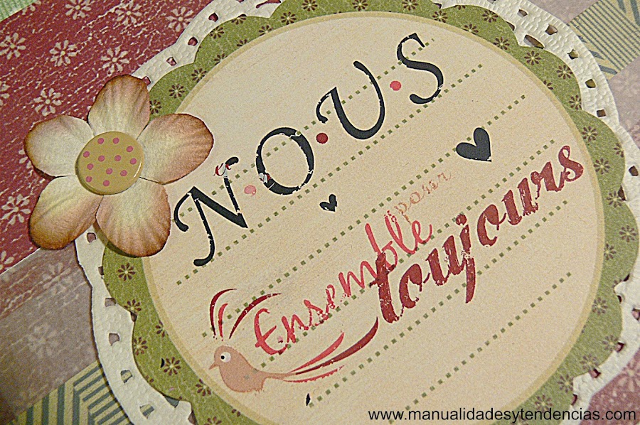 scrapbooking tarjeta de San Valentín hecha a mano