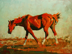 easy oil horse painting quarter walk debbie grayson lincoln 6x8 gessoed panel