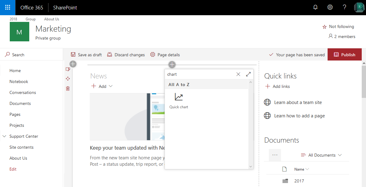 Sharepoint Online How To Create Chart From List Data Using Quick Chart Web Part Sharepoint Diary