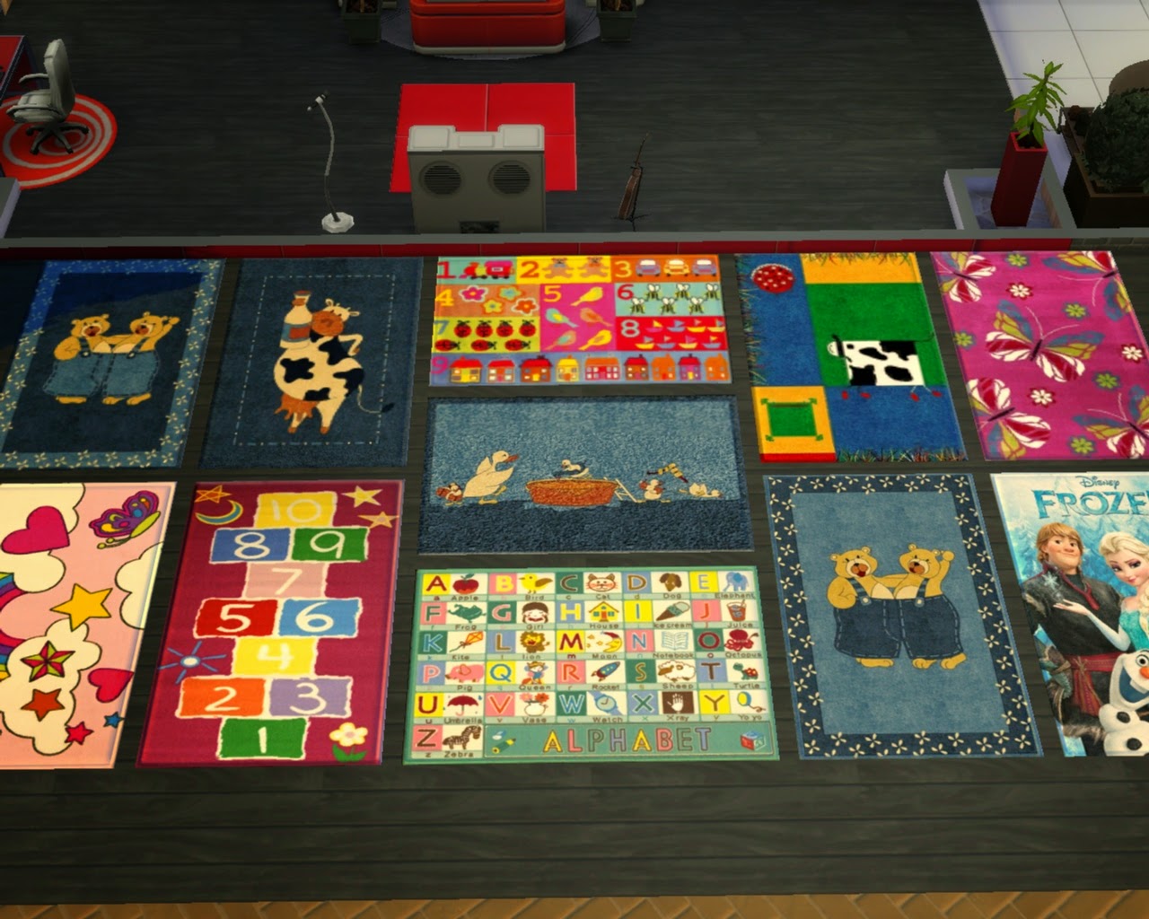 My Sims 4 Blog Kids 3x2 & Round Rug Set by mojo007