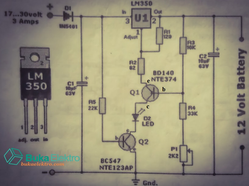 Rangkaian Charger (Isi Ulang) Baterai 12 Volt - Buka Elektro