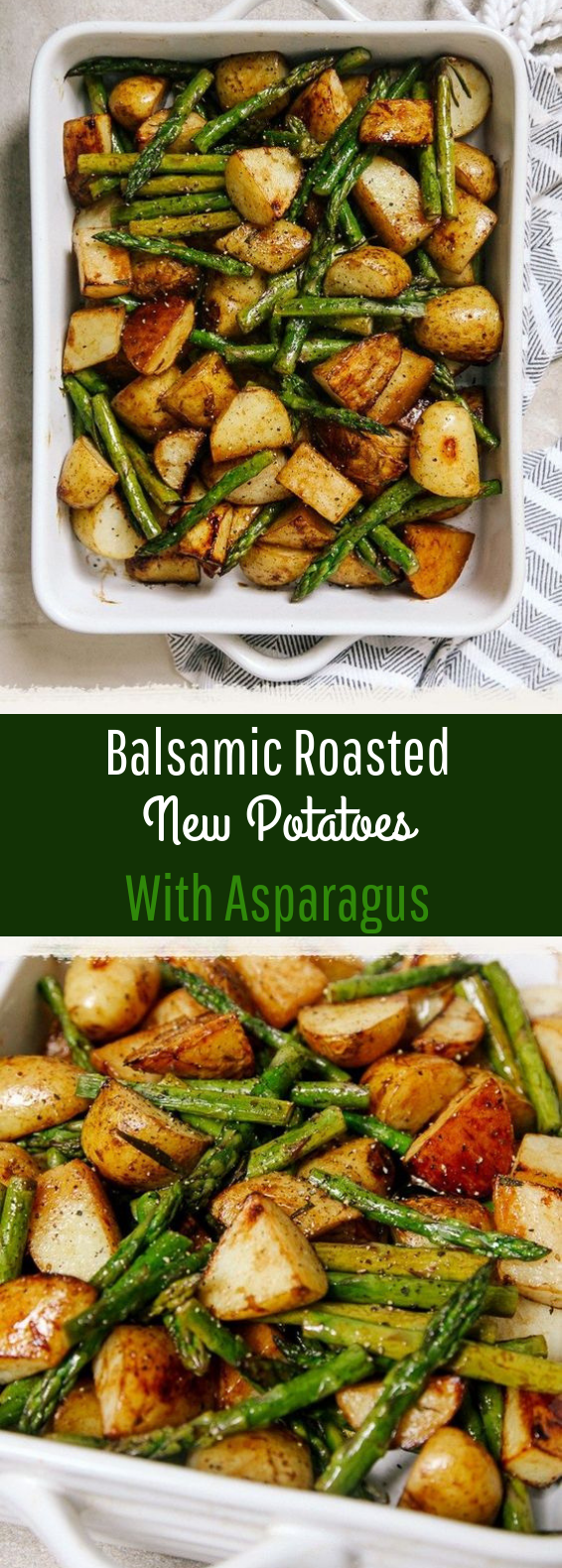 Balsamic Roasted New Potatoes With Asparagus #veggies #vegetarian