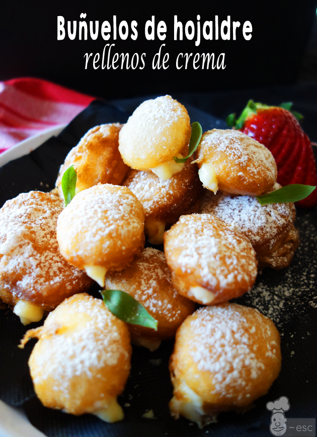 Cómo hacer buñuelos rellenos de forma fácil con hojaldre 