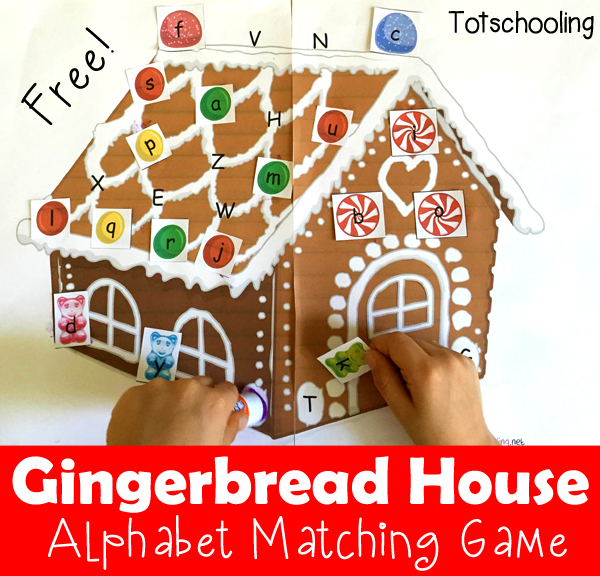 Gingerbread House Alphabet Matching Printable Totschooling Toddler 